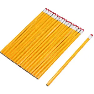 Factory Wholesale Cheap Price Yellow Pencil With One Eraser Lead Hardness Hb Professional Office And School Pencil In Bulk