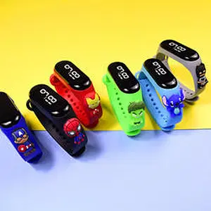 Cartoon Touch Watch Spiderman Animal Shape Silicone Retro Wrap Bracelet Kids Waterproof Digital Led Watch Kids