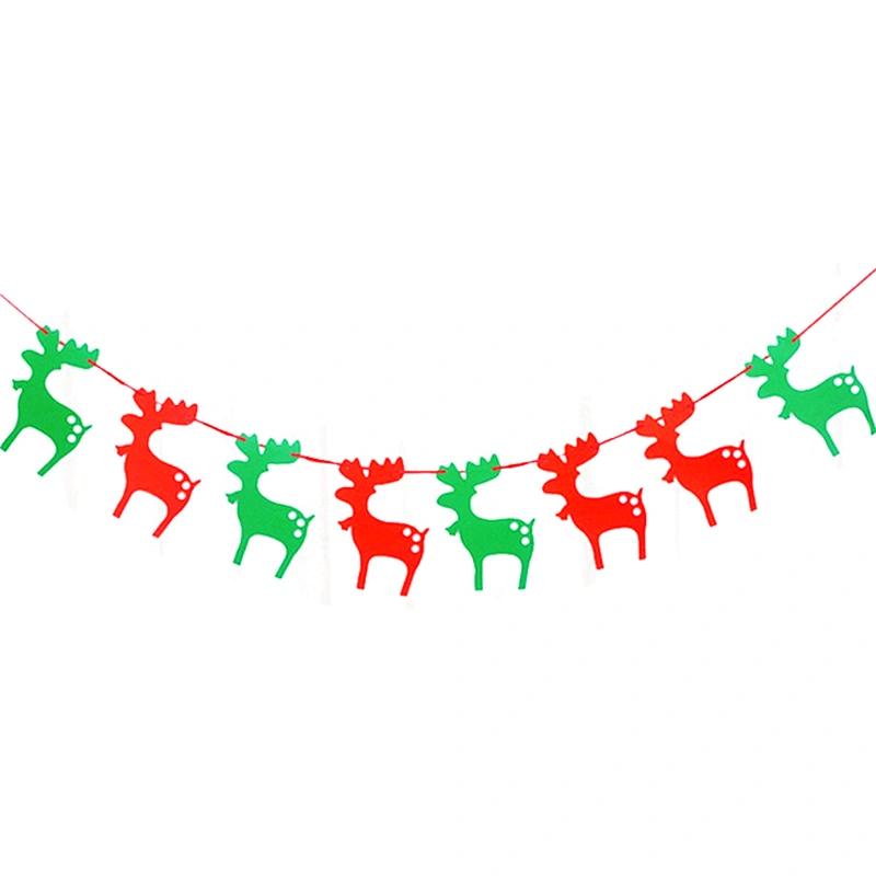 Marry Christmas Banner Letter Print Shining Paper Bunting Garland For Kids Adults Christmas Party Decorations Supplies