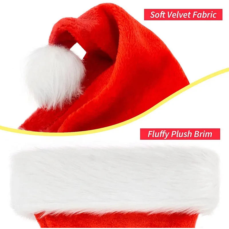 Christmas Hat Santa Hat Xmas Holiday Hat for Adults