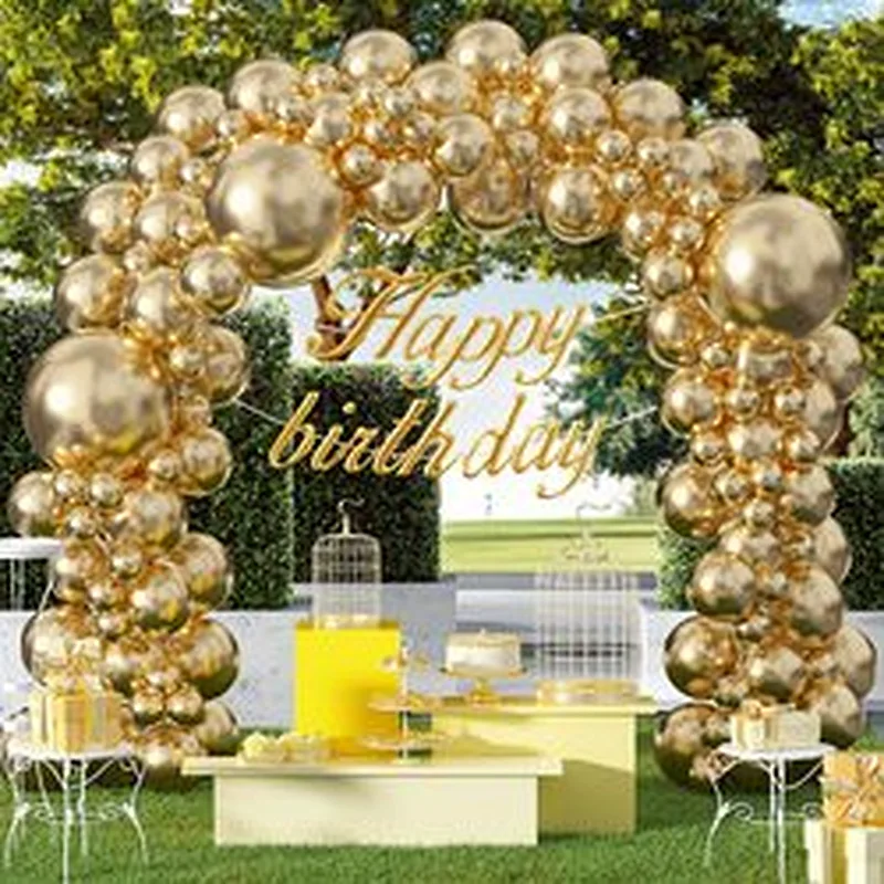 101PCS 18In 12In 10In 5In old Metallic Chrome Latex Balloon Arch Garland Kit for Wedding