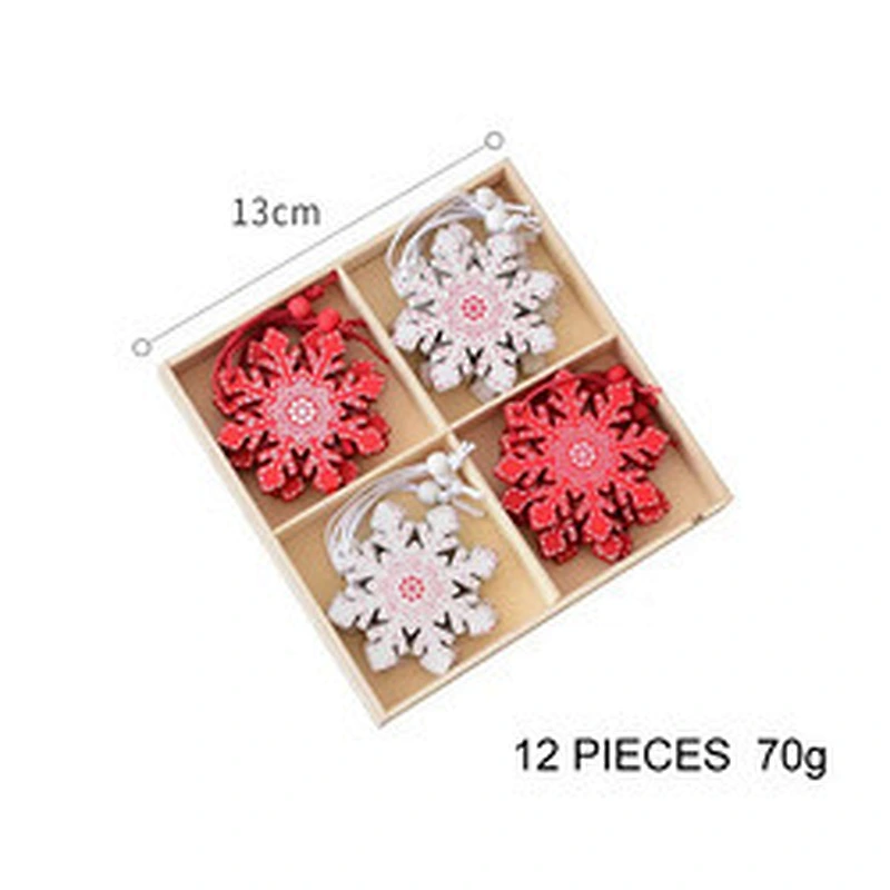 New Year Christmas Ornament Wooden Hanging Pendants Star Xmas Tree Bell Christmas Decorations For Home