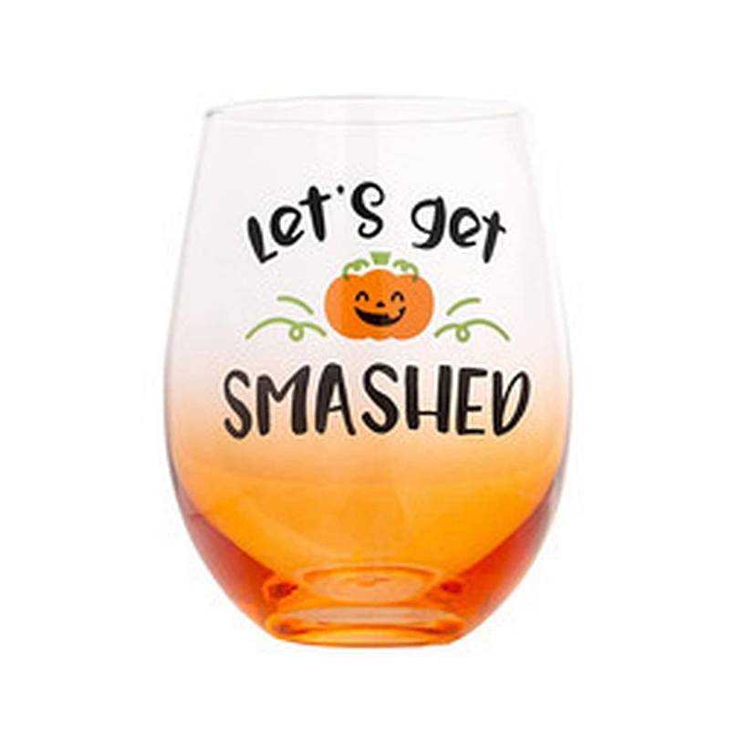 Let's Get Smashed Stemless Wine Glass Halloween Glass Cup Mug