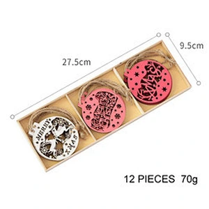 New Arrival Christmas Diy Accessories Crafts Creative Wooden Christmas Ornaments Set