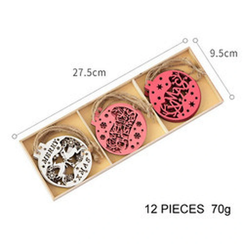 New Arrival Christmas Diy Accessories Crafts Creative Wooden Christmas Ornaments Set