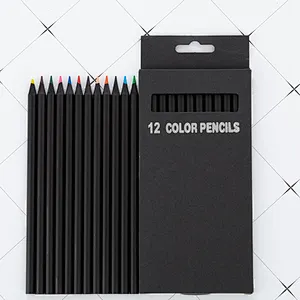 12 Colors Kids Coloring Soft Wax-based Cores Custom Oily Colored Pencils Set For Adult Books Sketching Painting Drawing