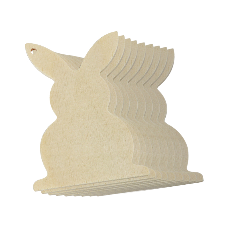 Rabbit Shape Christmas Ornaments Mini Wooden Christmas Tree Wooden Wood Ornaments for Christmas Tree