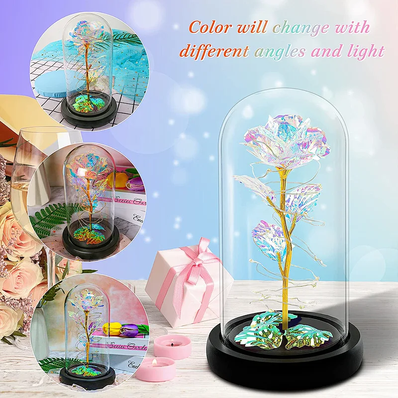 Valentines Day Forever Galaxy Roses Gifts Eternal Light Rose Flower Gifts