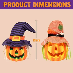 6 Pack Light up Halloween Decorative Pumpkin Foam Halloween Decorations Props