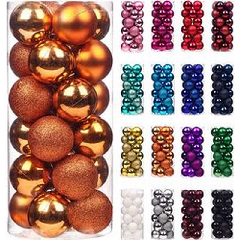 24 Pcs Christmas Tree Decorations Hanging Ball Christmas Ball Ornaments for Christmas Tree