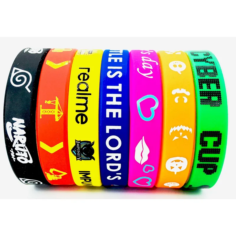 Customized Flag Silicone Rubber Wristband Bangle Bracelet Manufacturer Of Silicone Bracelet Wristband Custom Your Own Logo