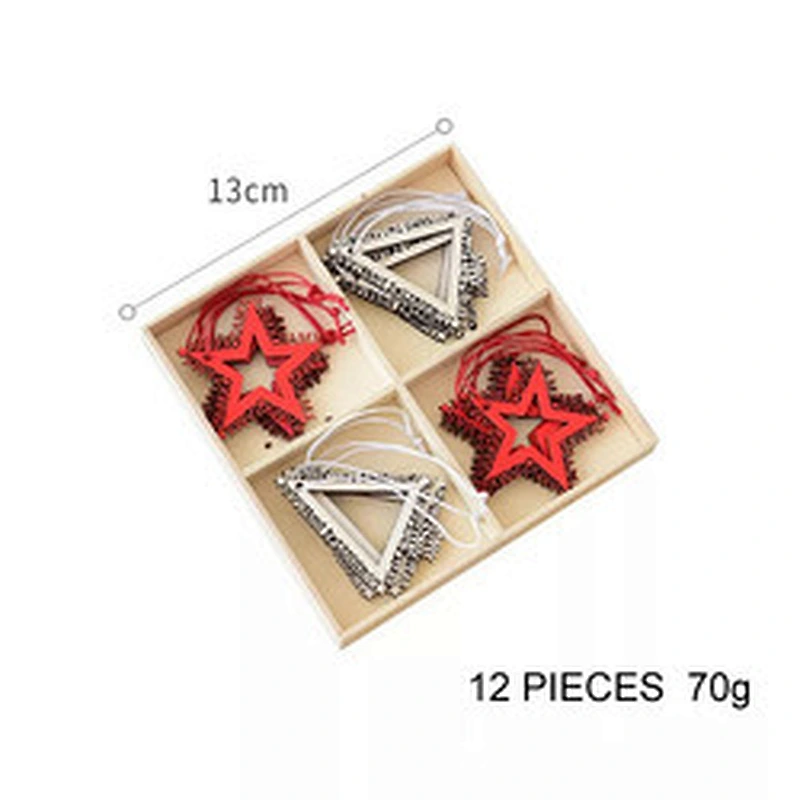 New Arrival Christmas Diy Accessories Crafts Creative Wooden Christmas Ornaments Set