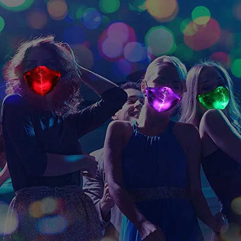 7 Color Glowing Luminous Rave Mask for Men Women Christmas Party
