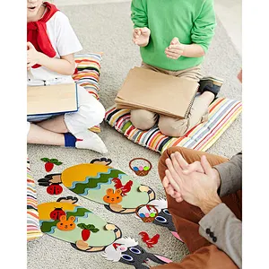 2023 Easter Bunny Decoration Diy Children's Felt Craft Kits Rabbit Set With Detachable Ornaments Easter Wall Hanging Games For Home