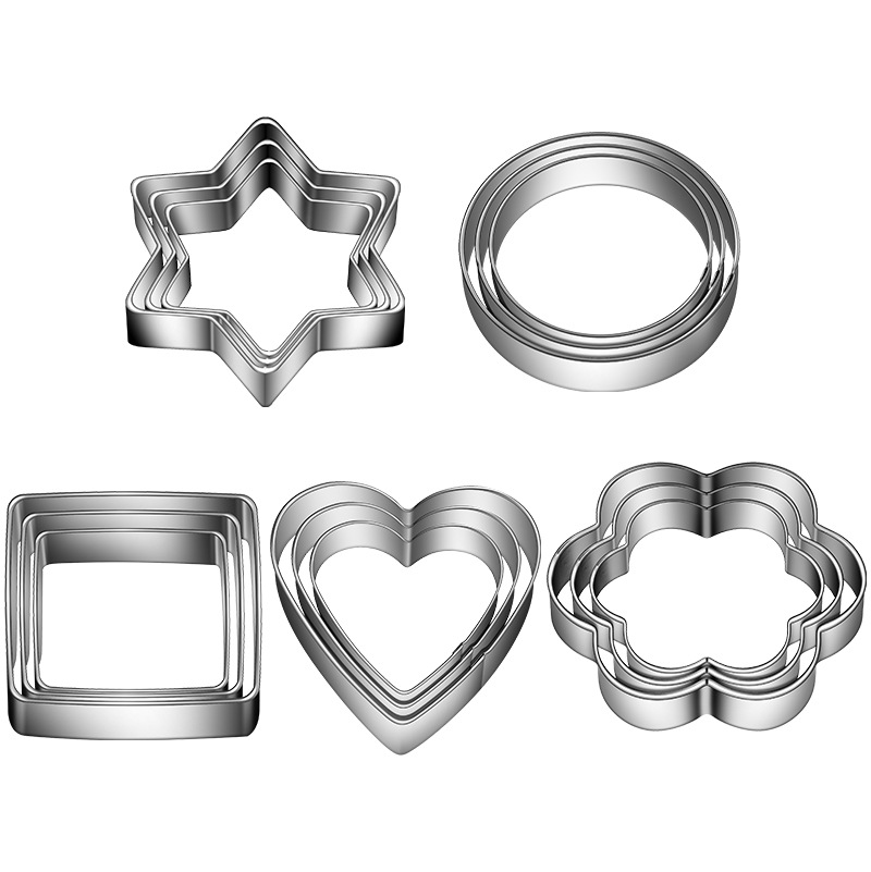 Promotional Bakeware Cookie Tools Star Shape Cookie Cutter Heart Shape Stainless Steel 3d Cookie Mould