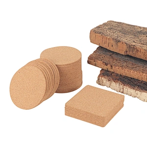 Natural Cork Coasters,Round Wooden Coaster Set,Reusable Coasters For Sheat-resistant Cold Drink
