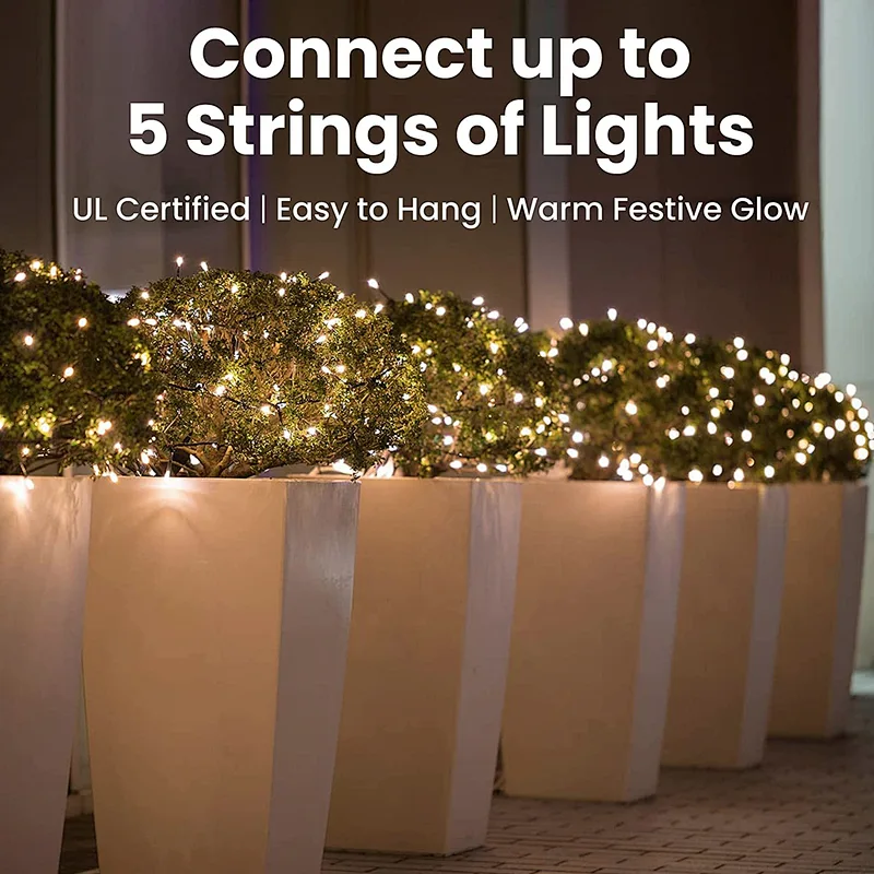 Christmas Lights 100-Count Clear Green Wire Christmas Lights Set Xmas Tree Lights for Christmas Decorations