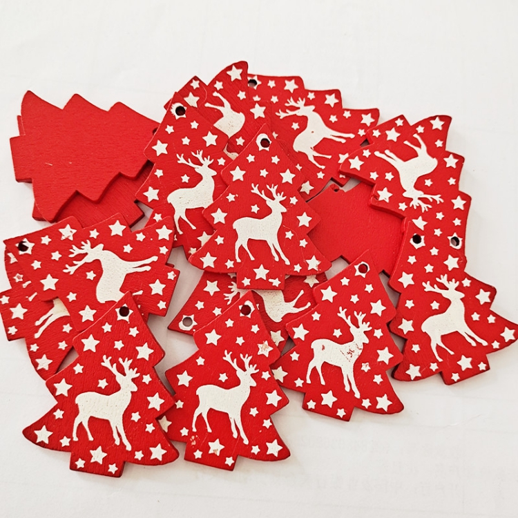 High Quality Christmas Tree Decoration Custom Wholesale Holiday Decorative Wood Chip Card Gift Christmas Card