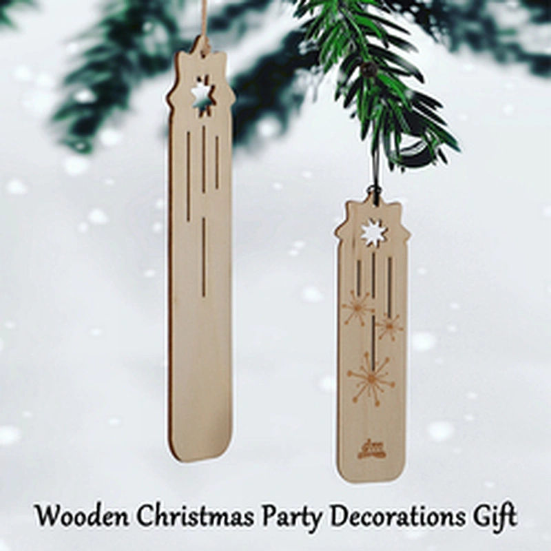 Snow Shape Christmas Ornaments Mini Wooden Christmas Tree Wooden Sign Ornaments