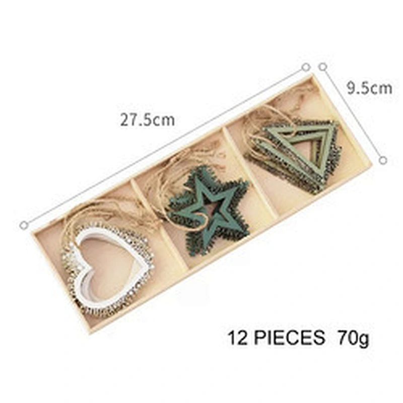 New Arrival Christmas Diy Accessories Crafts Creative Wooden Christmas Ornaments Set