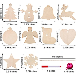 Wood Christmas Decorations Hanging Ornament Christmas Wooden Pendant Gift Set