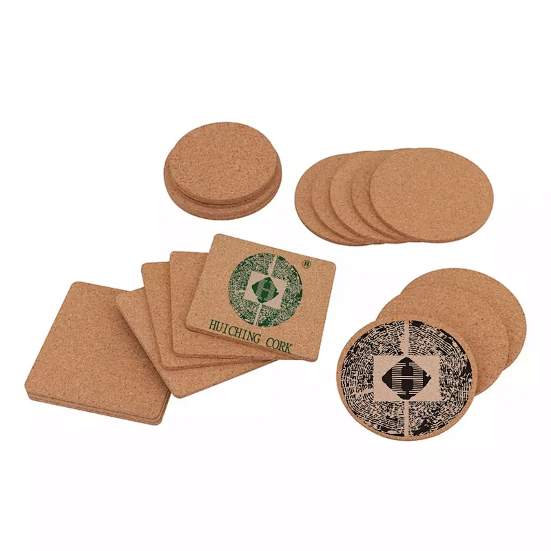 Natural Cork Coasters,Round Wooden Coaster Set,Reusable Coasters For Sheat-resistant Cold Drink