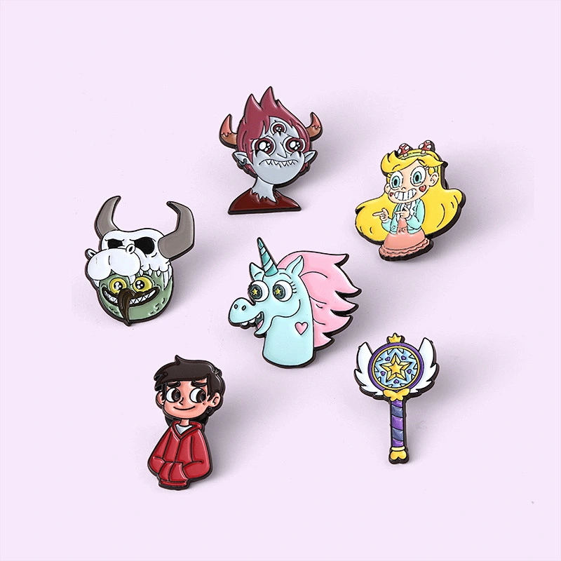 Wholesale No Minimum Metal Pins Supplier Glitter Brooch Anime Hard Enamel Pin Soft Lapel Badge Manufacturer Custom Enamel Pin