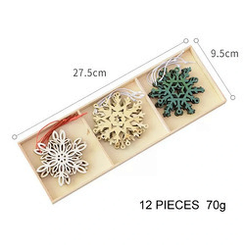 New Year Christmas Ornament Wooden Hanging Pendants Star Xmas Tree Bell Christmas Decorations For Home