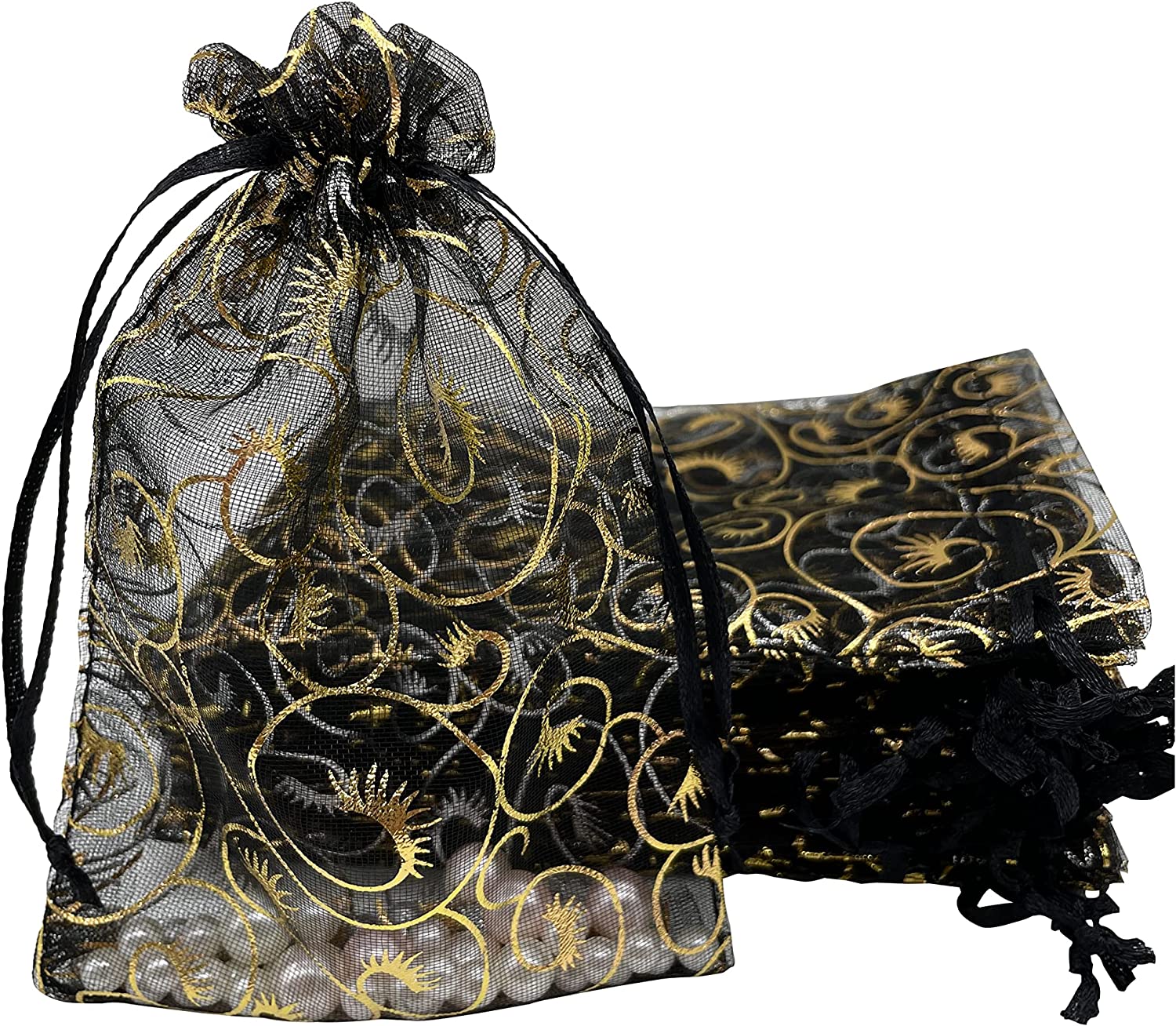 Custom Size Rainbow Organza Bags 4x6 inch for Jewelry Drawstring Mesh Gift Bags for Wedding Party Favor Pouches Christmas Bags