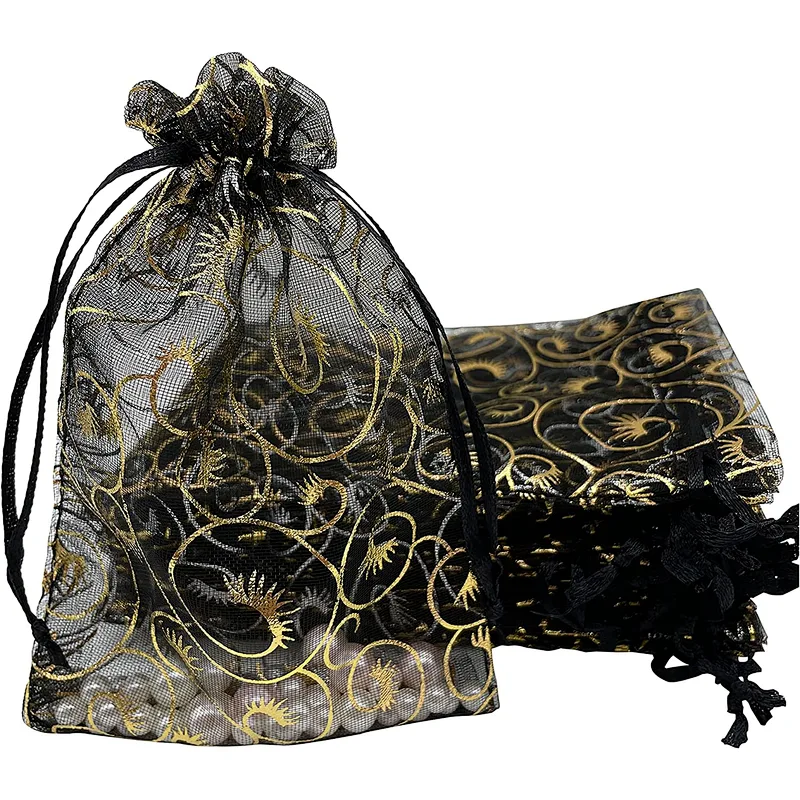 Custom Size Rainbow Organza Bags 4x6 inch for Jewelry Drawstring Mesh Gift Bags for Wedding Party Favor Pouches Christmas Bags