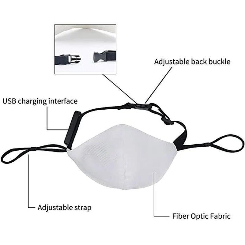 7 Color Glowing Luminous Rave Mask for Men Women Christmas Party