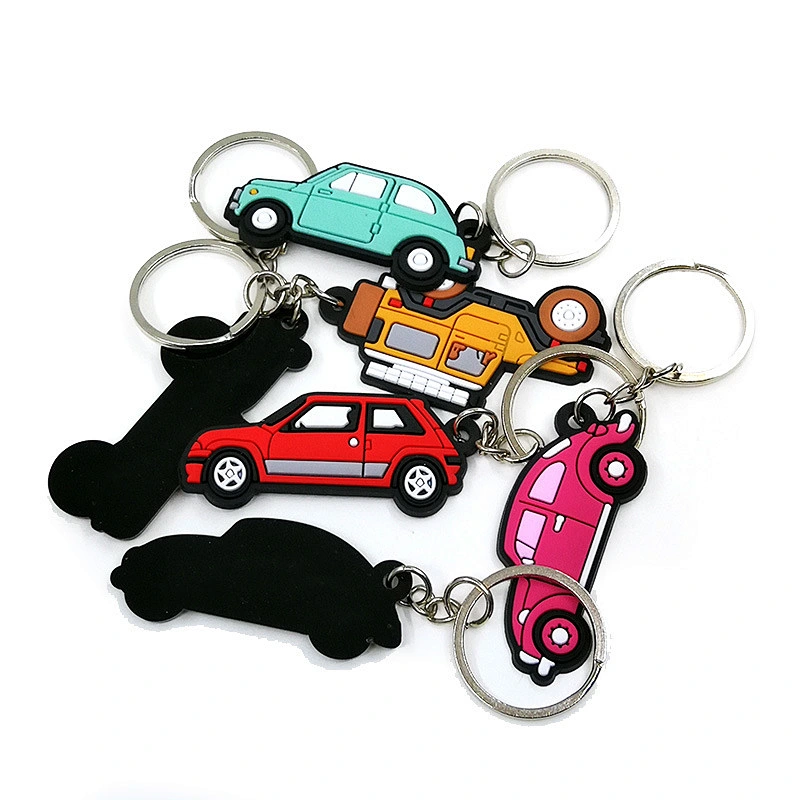 Hot Selling Oem 2d Custom Shaped Soft Pvc Keychain Logo Key Tag Rubber Keyring /no Minimum Custom Keychains