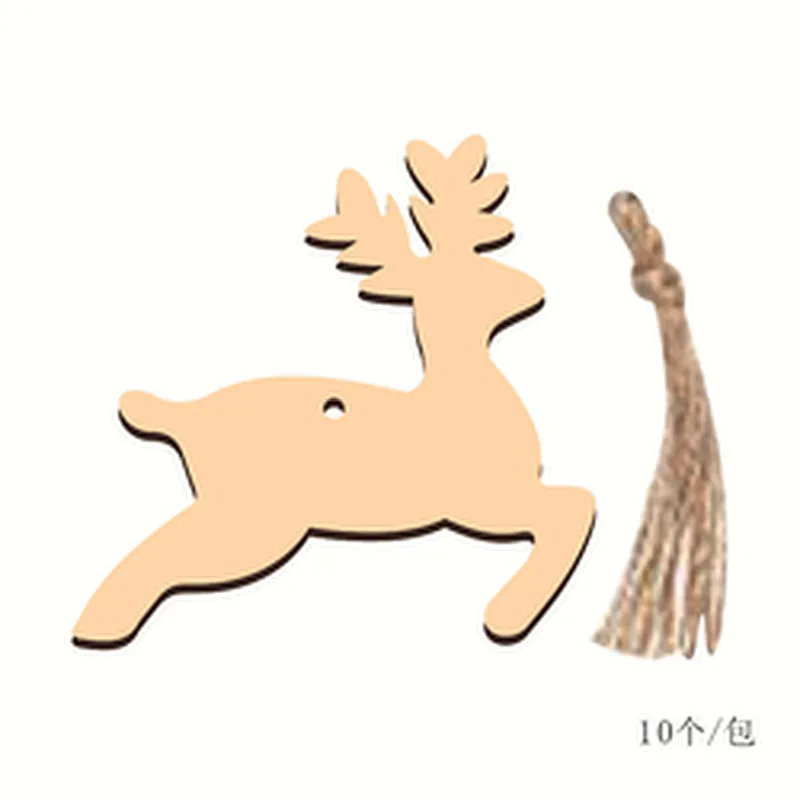 Christmas Wooden Rustic Ornaments Set For Christmas Tree Decorations Hanging New Year Reindeer Xmas Tree Christmas Decoration