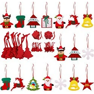 2023 Custom Pattern Felt Hanging Christmas Ornaments For Christmas Tree Decoration
