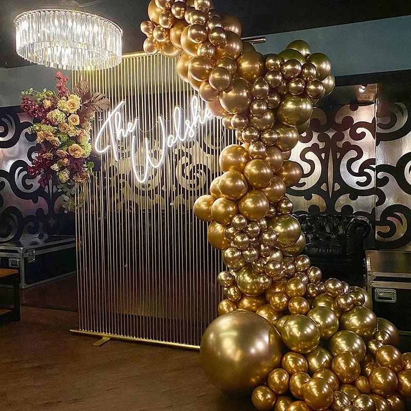 101PCS 18In 12In 10In 5In old Metallic Chrome Latex Balloon Arch Garland Kit for Wedding