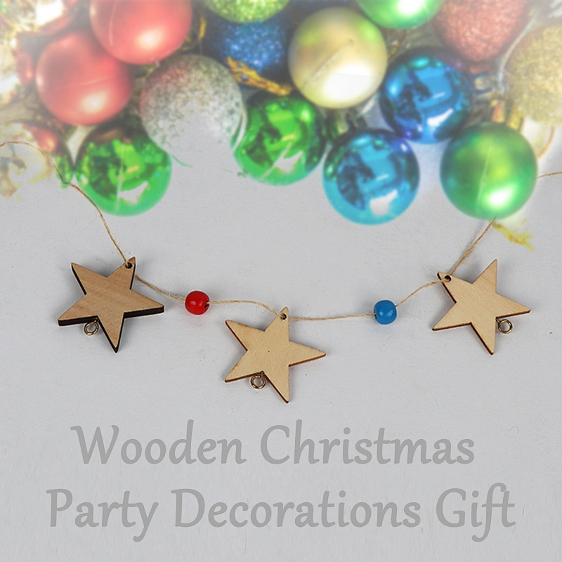 Mini Star Festival Wood Gift Christmas Ornaments Wooden Christmas Tree Wooden Star Ornaments