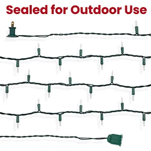 Christmas Lights 100-Count Clear Green Wire Christmas Lights Set Xmas Tree Lights for Christmas Decorations
