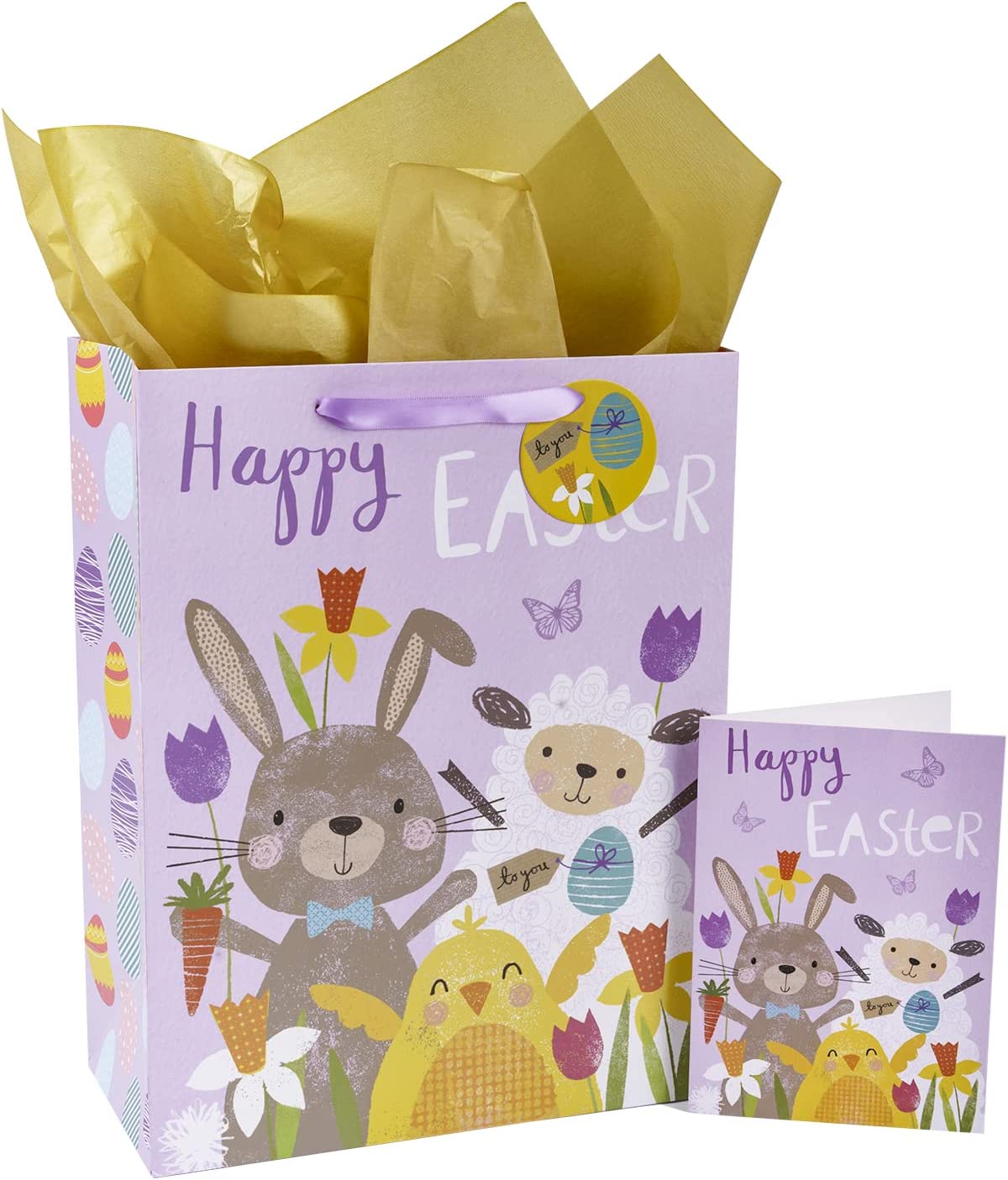 Easter Creative Set Large Paper Shopping Gift Bag with Card Tissue Paper