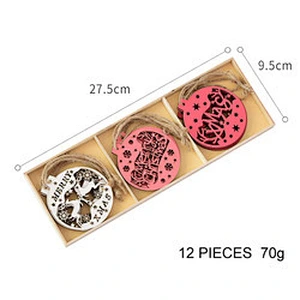 New Arrival Christmas Diy Accessories Crafts Creative Wooden Christmas Ornaments Set