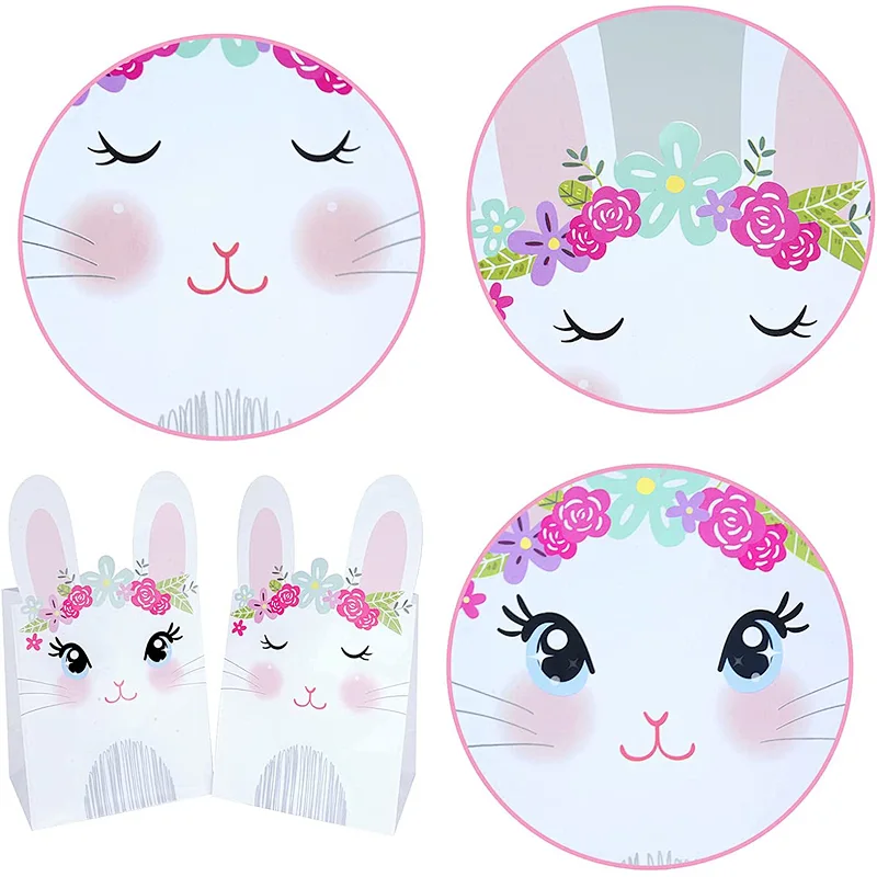 Easter Paper Bags for Kids Easter Cute Bunny Paper Treat Bags