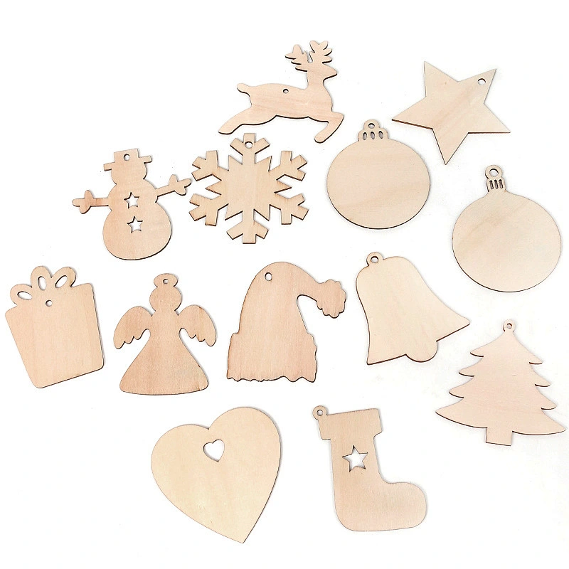 Sequisite 2023 Christmas Wooden Customization Hanging Decoration Double Side DIY Ornament