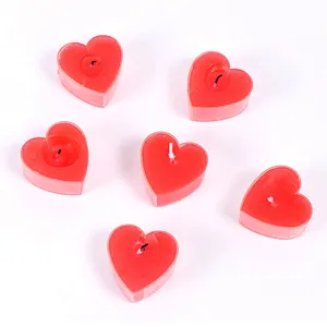 Home Decoration paraffin wax Glass customized Valentine Day led Floating candle