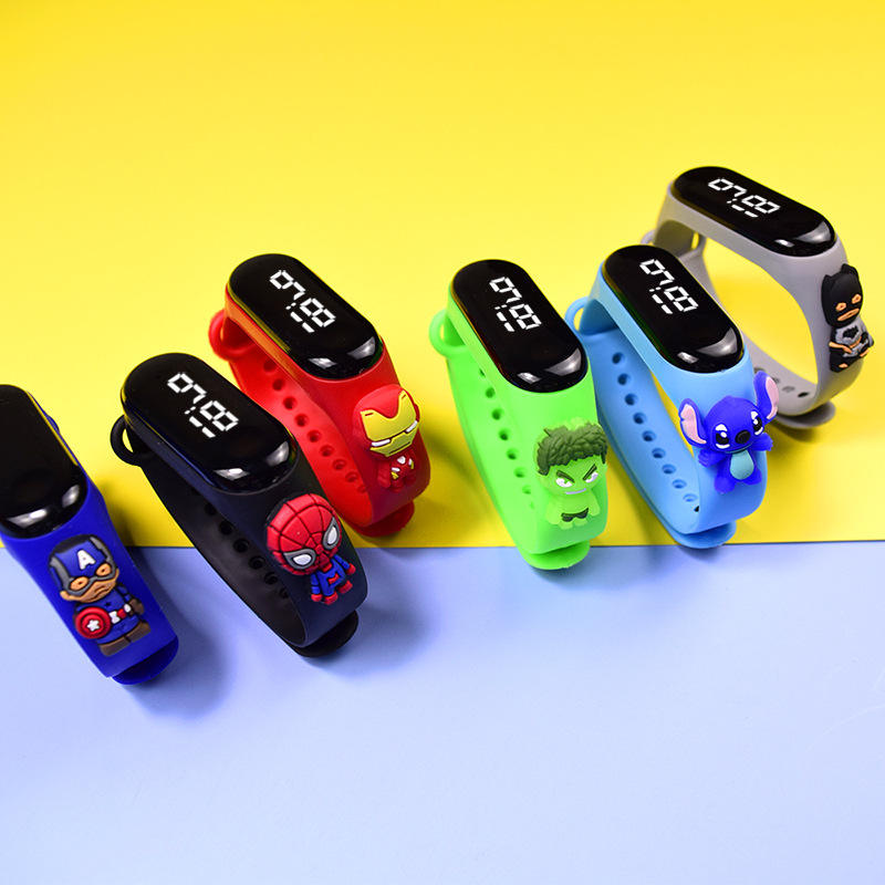 Hot Superhero Watch For Kids Cool Cartoon Led Cartoon Figures Children Digital Students Fashion Watch&