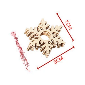 Hot Selling Wooden Hanging Snowflake For Diy Wood Crafts Xmas Ornaments Christmas Tree Decorations