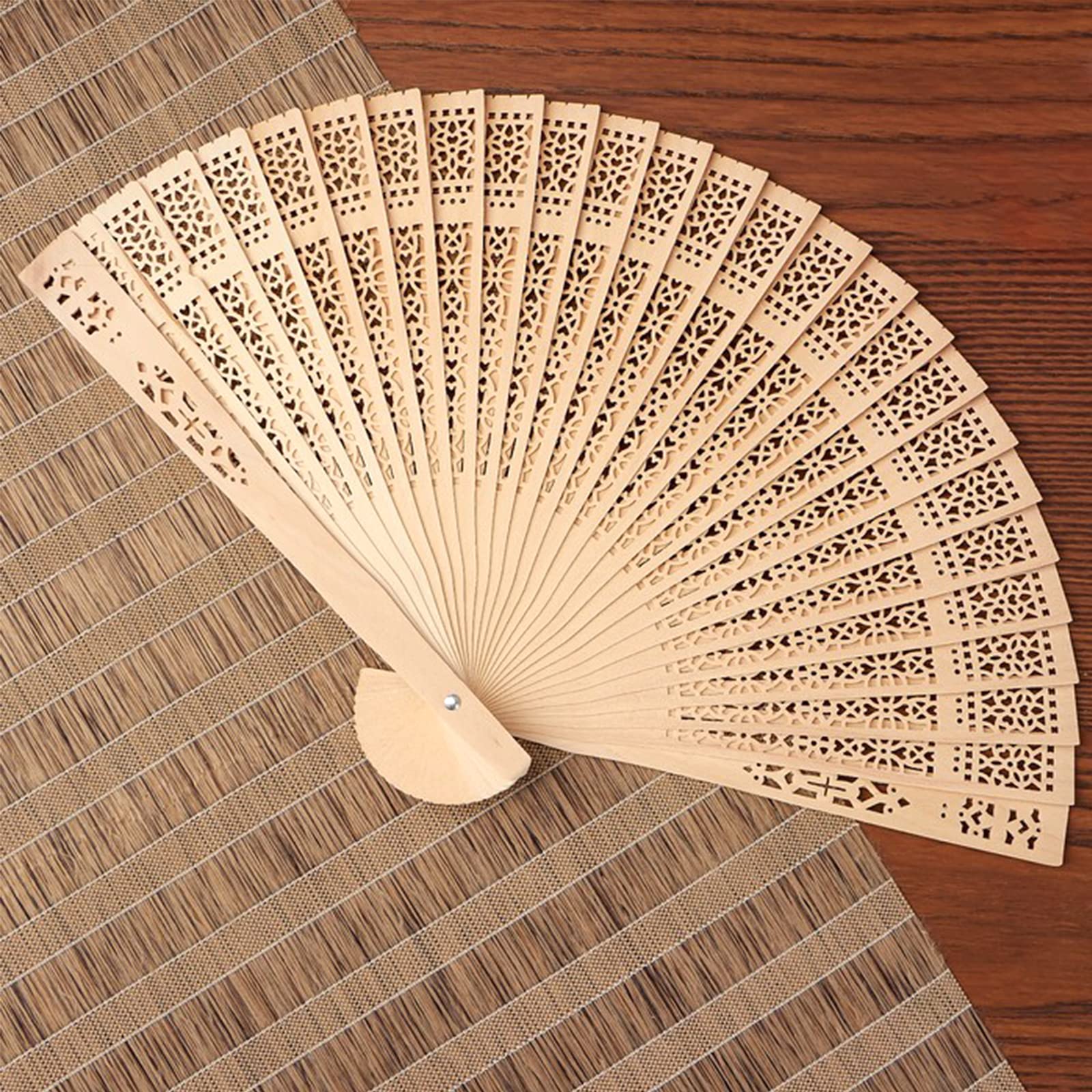 Wholesale Hotel Wedding Souvenir Bamboo Handheld Fan Custom Wooden Hand Fan