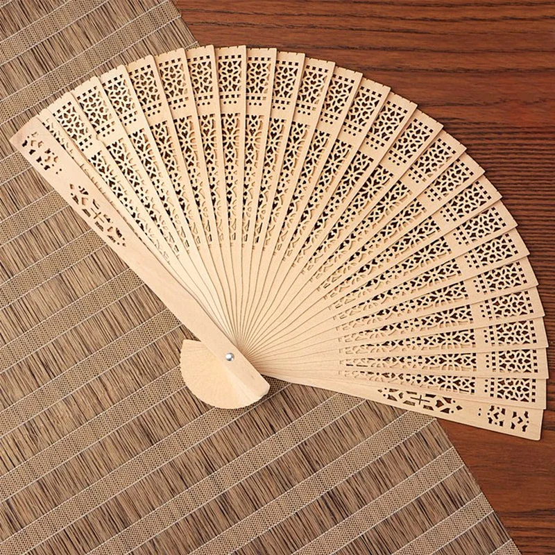Wholesale Hotel Wedding Souvenir Bamboo Handheld Fan Custom Wooden Hand Fan