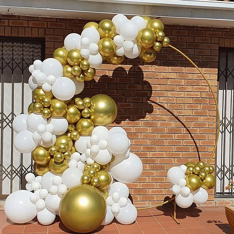 101PCS 18In 12In 10In 5In old Metallic Chrome Latex Balloon Arch Garland Kit for Wedding
