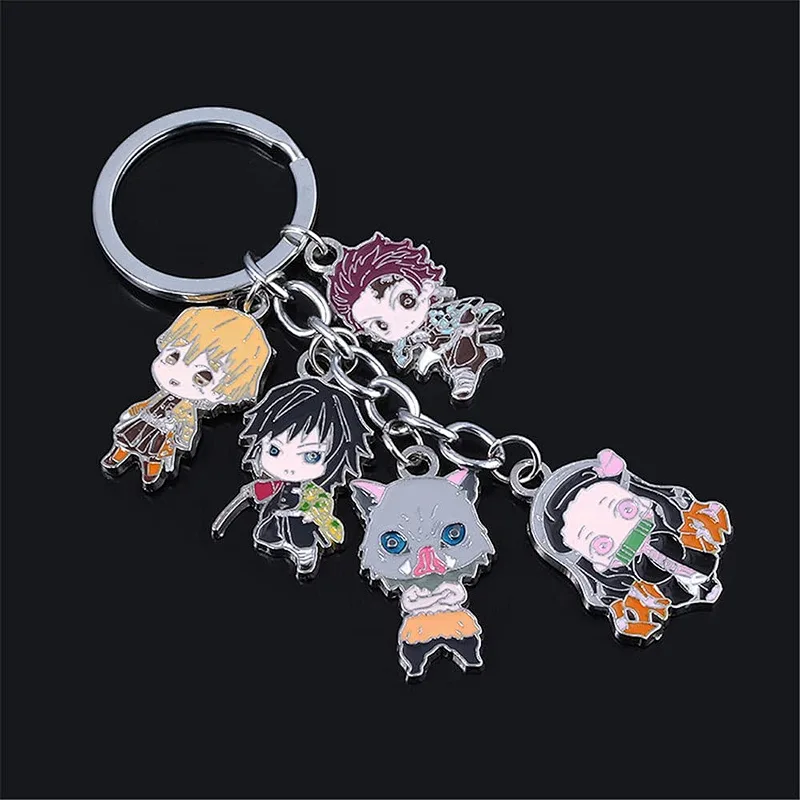 Wholesale Demon Slayer Rengoku Nezuko Anime Hanafuda Chain Kimetsu No Yaiba Tanjiro Keychain for men women