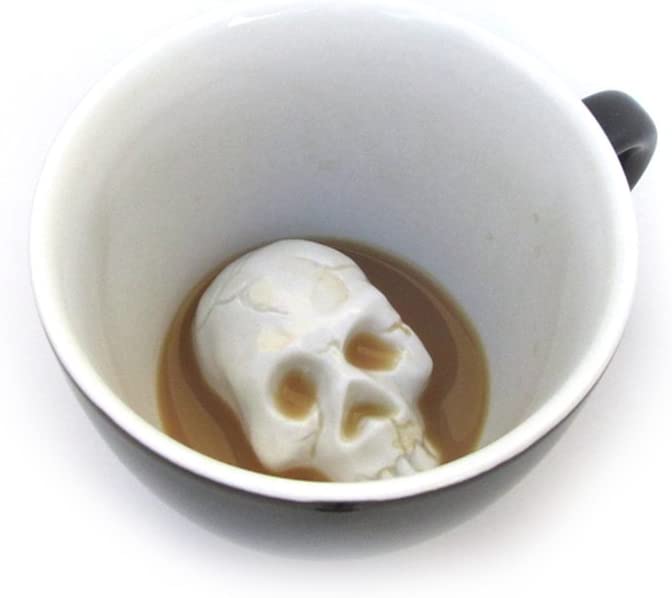 Halloween Skull Ceramic Hidden Creature Inside Mug Cup