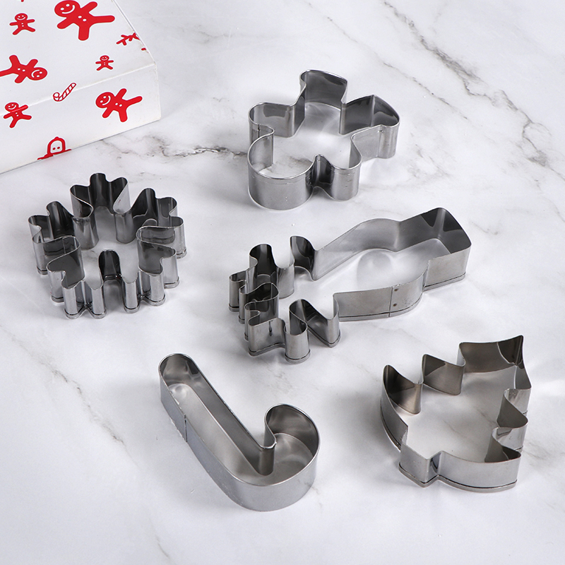 Lfgb Standard Stainless Steel Christmas Cookie Cutter Set With Recipe Booklet